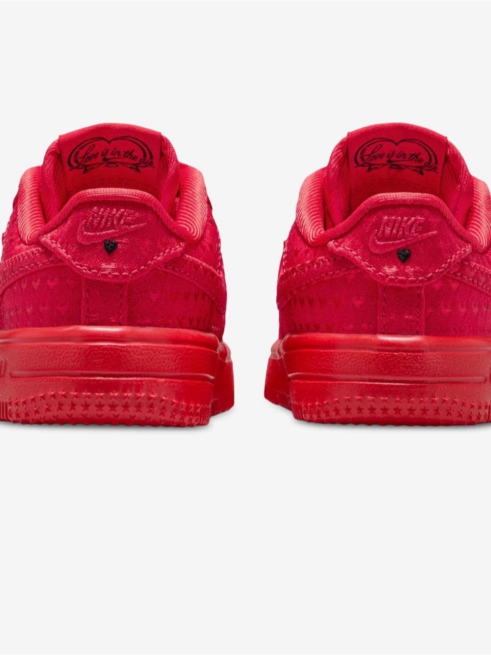 Nike Air Force 1 VDay Solid Red With Hearts - Picture 3 of 4
